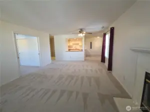 Exit the unit at top left hallway