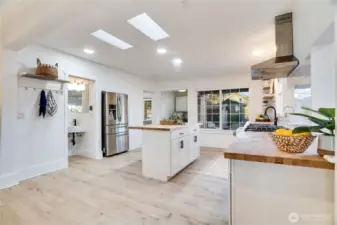 There’s room here for a breakfast table, creating an inviting, casual dining spot.