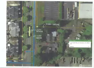 Easy hookup for utilities, water and sewer is located at the end of the driveway