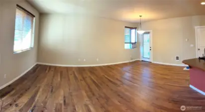 Open living room with dining area