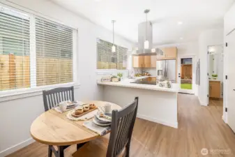 All window coverings included in sale.  Large dining space. **staged unit B**