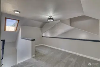Here is the bonus loft space at the top of the stairs
