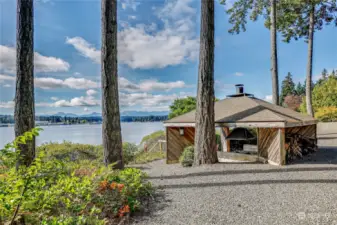 The community gazebo is at the waters edge and fun a place to visit with neighbors, family or friends.