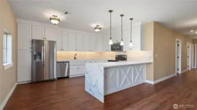 Kitchen of ADU with eating in peninsula