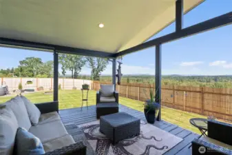 Covered Porch with view of Mt. St Helens