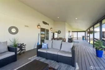 Sitting area on covered porch.