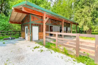 Duel doors to the heated tack room
