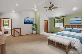 Primary bedroom - virtually staged
