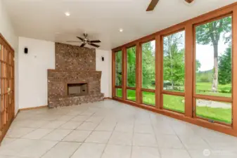 Downstairs Family room with incredible view of barn and your property
