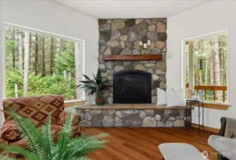 Custom propane fireplace for cozy winter evenings.
