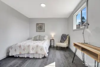 2nd ADU room is big enough for a Queen sized bed plus living space.