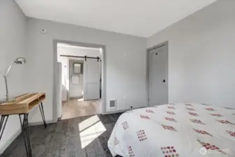 Looking back into kitchen/dining.