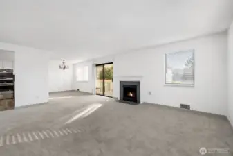 Open concept delight, from living to dining to kitchen.