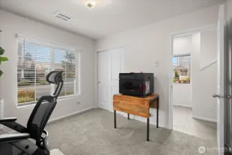 Lower-level bedroom with ample natural light
