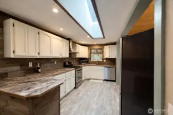 Large kitchen with gas stove
