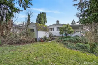 The view oft he backyard. Fence it, if you'd like.