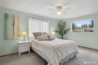 Primary bedroom on the opposite side of the house from the other two bedrooms = privacy.