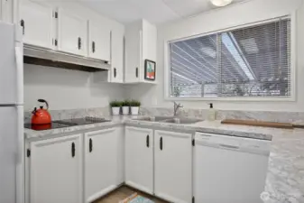 The kitchen has brand new countertops and a brand new (never sed!) glass cooktop.