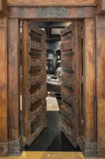 Antique entry doors to main floor office