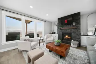 Cozy living room with gas fireplace