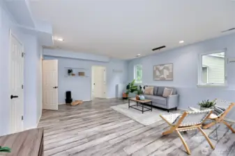 This could be an extra living room, study area, office or workout studio.
