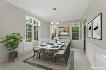 Virtually-Staged formal dining room