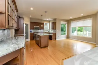 Kitchen was remodel in 2023. REAL GRANITE SLAB countertops throughout the entire Kitchen! ALL new CAFE ELITE appliances, lighting, wine bar & wine fridge. Real Hardwood floors. This is a entertainers kitchen!