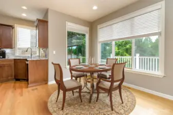 Enjoy breakfast in the enormous kitchen nook while listening to the birds and taking in your private view of the Northshore Golf Course, Hole #5