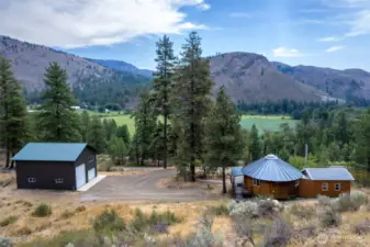 Large pole barn will protect all of your recreation vehicles and belongings.
