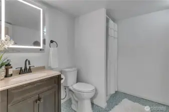 Lower-level 3/4 bathroom