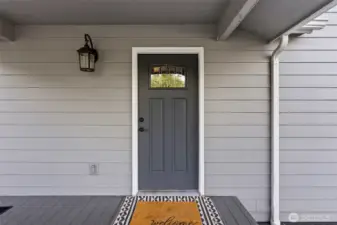 Covered Front Porch with ramp or stairs.