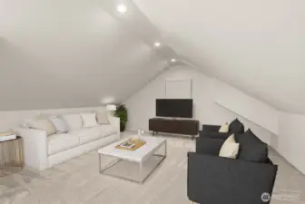 Digitally Staged Loft as bonus space