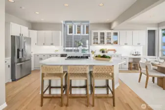 Move in ready with gorgeous white oak hardwoods and a sleek new quartz kitchen island and countertops, every space flows with light, texture and a modern PNW style.
