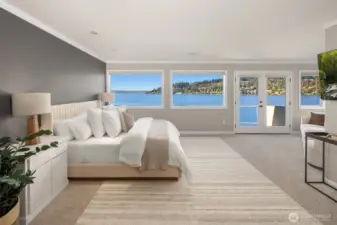 A dreamy, extra large primary suite makes for a calming start to your day and a front row seat to golden-hour magic.