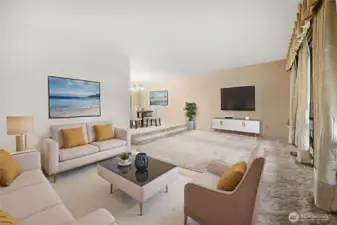 Living area off to the right of entrance - Virtually staged