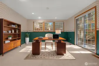 Incredible room!  Home office or rec room - TONS of light and slider to patio - Virtually staged