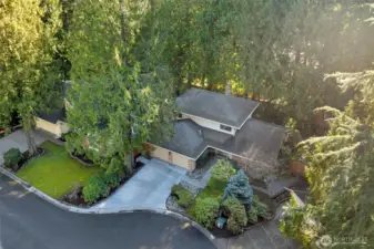 Aerial shot of property