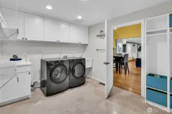 Enviable mudroom and laundry off the garage