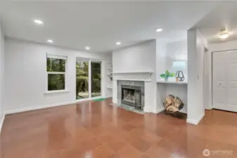 Wood burning fireplace keeps the whole place nice and warm!