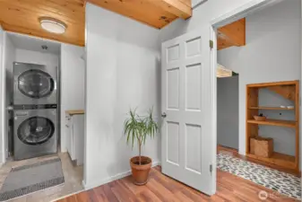 Fresh laundry area easy access off hallway