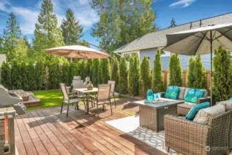 Private backyard of main home is perfect for outdoor entertaining with friends and family.