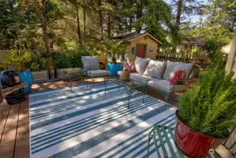 Step up onto the rear deck to enjoy the beautiful views and serene setting.