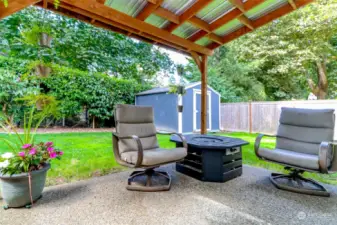 Covered patio area if its raining out