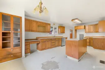 The kitchen is at the back of the house and ready for a transformation.