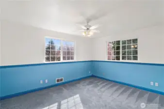 Second bedroom upstairs with fresh paint and carpet.