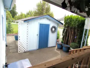 Shed with semi-private setting with e-z access to  garden area.
