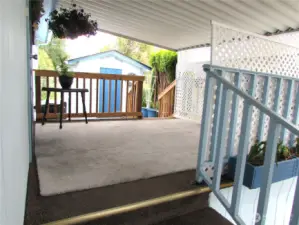 Semi- private covered deck off back door area.