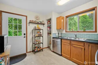Pantry are and door to the back porch.