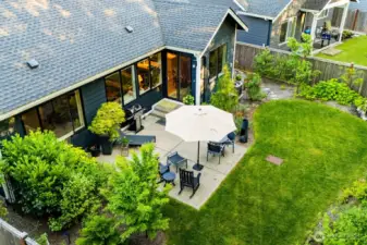Private backyard with maturing gardens