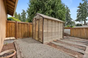 The greenhouse is plumbed with water for convenience as you tend your plants.